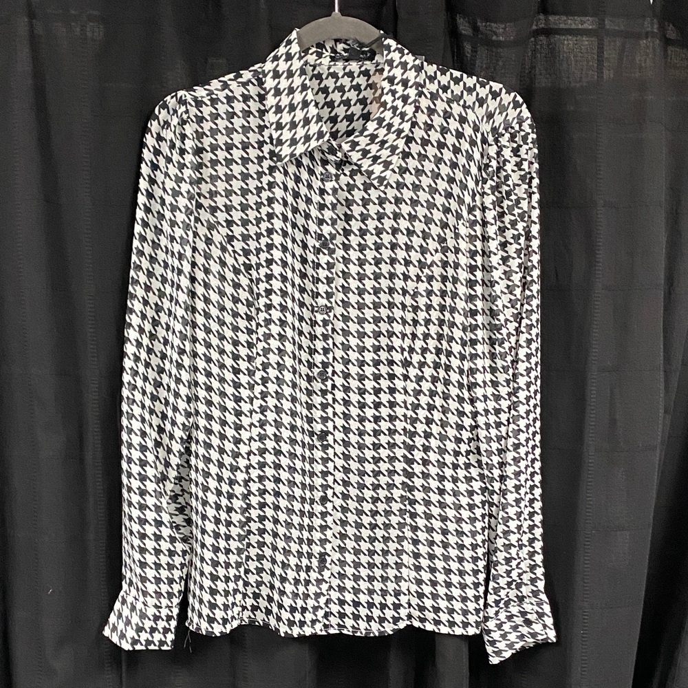 Smak Parlour Black&White Houndstooth Blouse